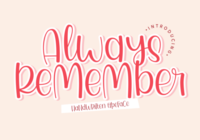 Always Remember Font - Featured Image