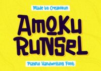 Amoku Runsel Font - Featured Image