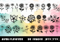 Aura Flowers Font - Featured Image