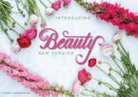 Beauty Pink Flowers Font - Featured Image