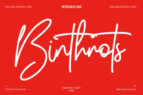 Binthrots Script Font - Featured Image