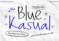 Blue Kasual Handwritten Font - Featured Image