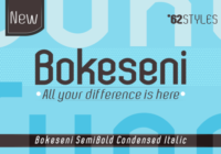 Bokeseni SemiBold Condensed Italic Font - Featured Image