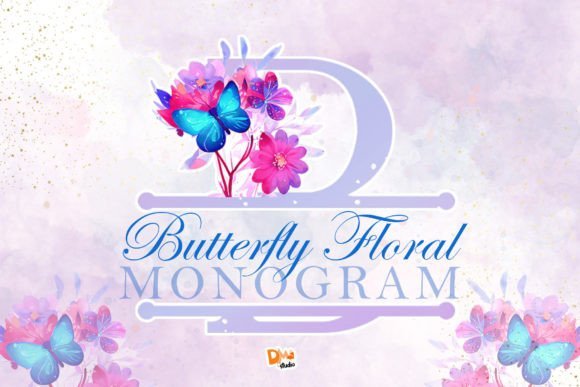 Butterfly Floral Monogram Font - Featured Image