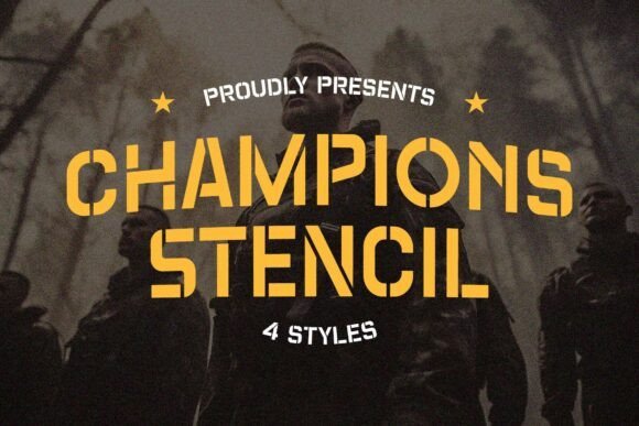 Champions Stencil Font - Featured Image