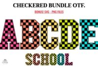 Checkered Back to School Bundle Font - Featured Image