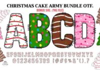 Christmas Cake Army Bundle Font - Featured Image