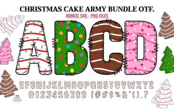 Christmas Cake Army Bundle Font - Featured Image