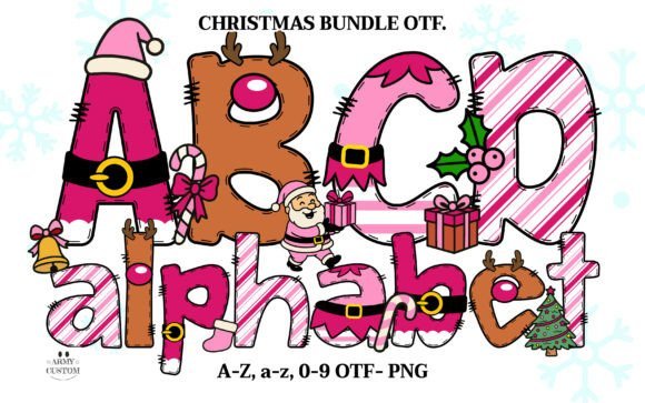 Christmas Pink Bundle Font - Featured Image