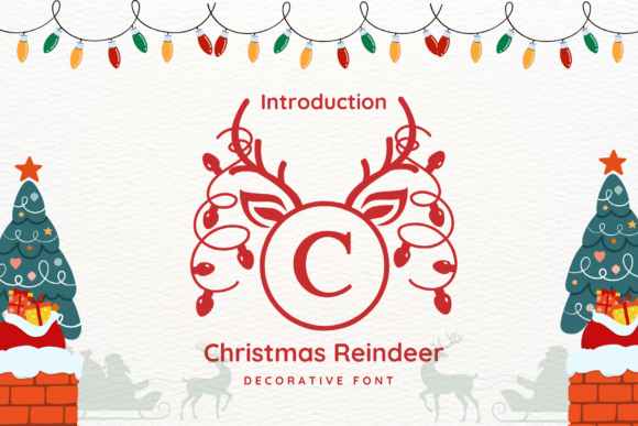 Christmas Reindeer Monogram Font - Featured Image