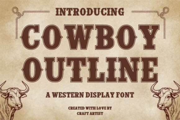 Cowboy Outline Font - Featured Image