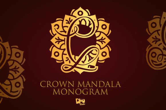 Crown Mandala Monogram Font - Featured Image