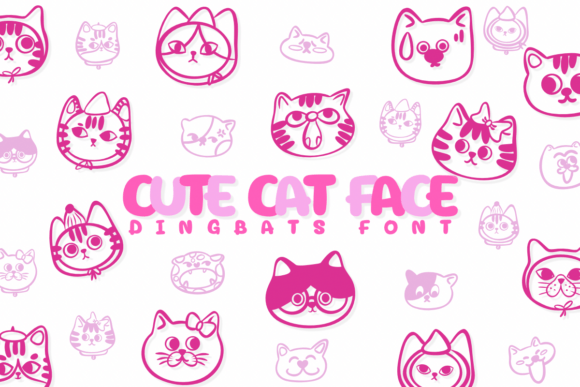 Cute Cat Face Font - Featured Image