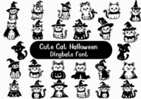 Cute Cat Halloween Font - Featured Image