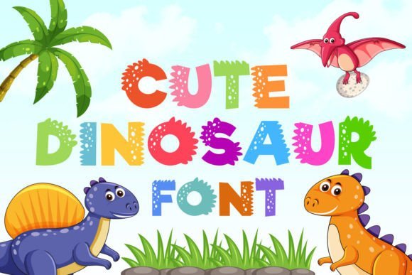Cute Dinosaur Font - Featured Image