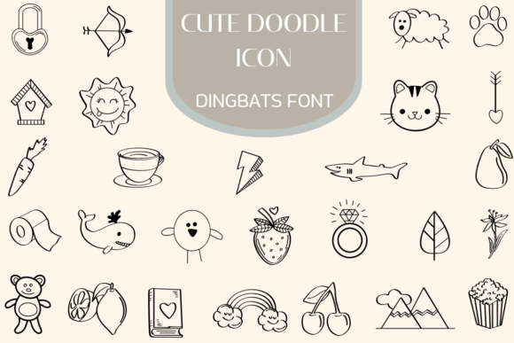 Cute Doodle Icons Font - Featured Image