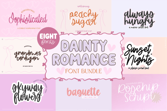 Dainty Romance Script Bundle Font - Featured Image