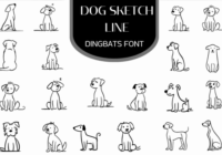 Dog Sketch Line Font - Featured Image