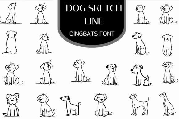 Dog Sketch Line Font - Featured Image