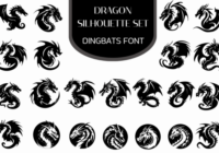 Dragon Silhouette Set Font - Featured Image