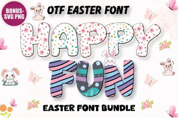 Fancy Easter & Rainbow Bundle Font - Featured Image