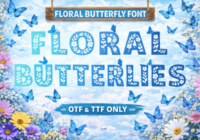 Floral Butterflies Font - Featured Image