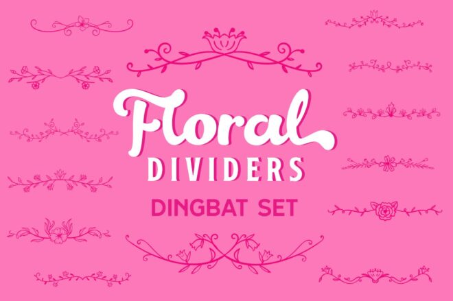 Floral Dividers Dingbat Set Font - Featured Image