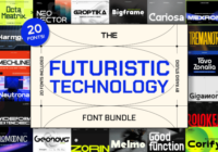 Futuristic Technology Bundle Font - Featured Image