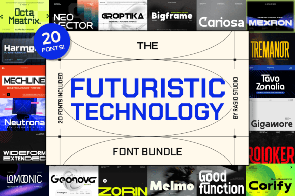 Futuristic Technology Bundle Font - Featured Image