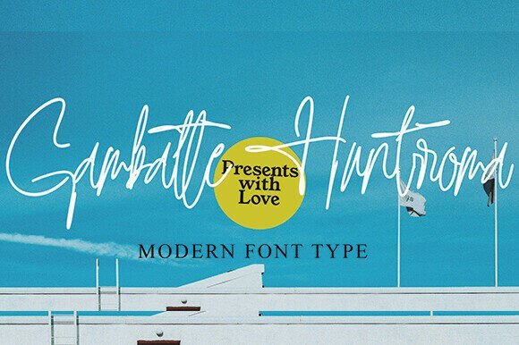 Gambatte Huntrroma Font - Featured Image