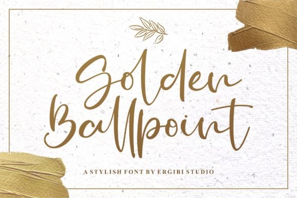 Golden Ballpoint Font - Featured Image