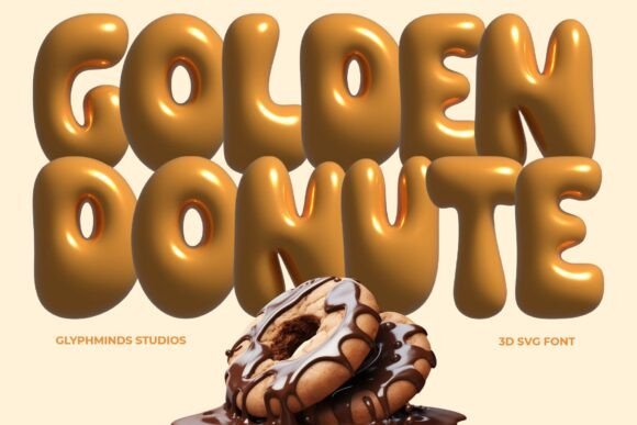 Golden Donute Font - Featured Image