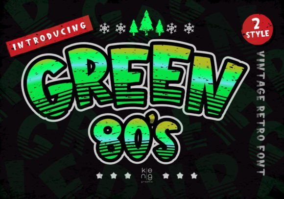 Green 80's Font - Featured Image