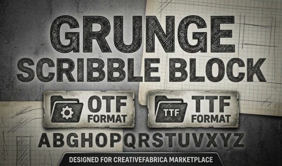Grunge Scribble Block Font - Featured Image