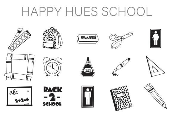 Happy Hues School Dingbats Font - Featured Image
