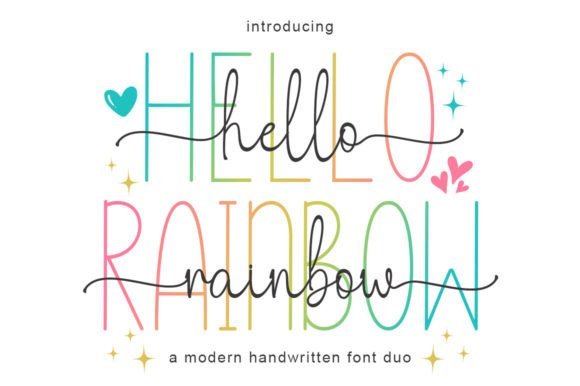 Hello Rainbow Duo Font - Featured Image