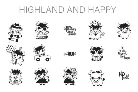 Highland and Happy Dingbats Font - Featured Image