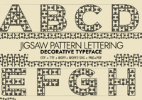 Jigsaw Pattern Lettering Font - Featured Image