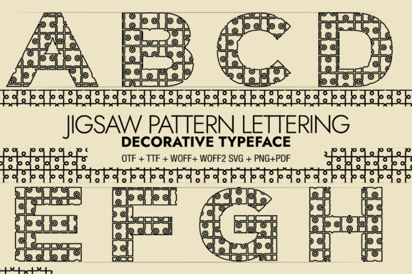 Jigsaw Pattern Lettering Font - Featured Image