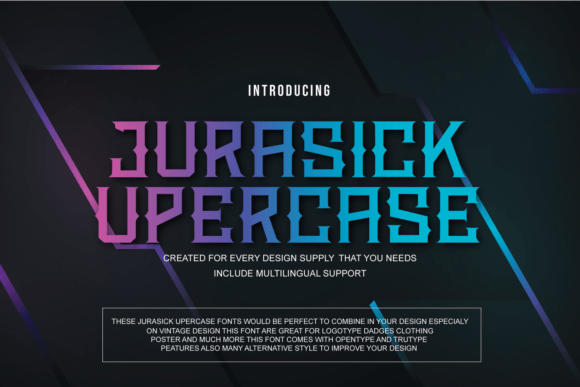 Jurasick Uppercase Font - Featured Image