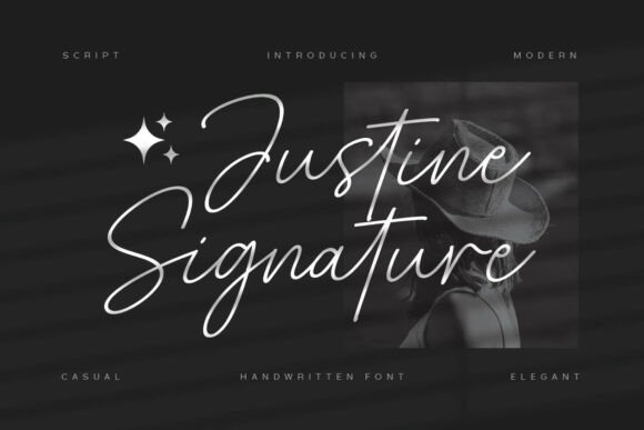 Justine Signature Font - Featured Image