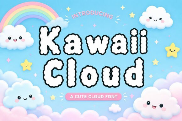 Kawaii Cloud Font - Featured Image