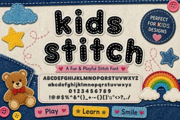 Kids Stitch Font - Featured Image
