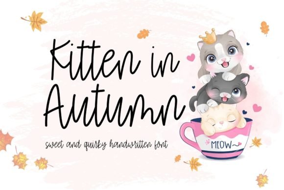 Kitten in Autumn Font - Featured Image