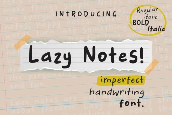 Lazy Notes Font - Featured Image