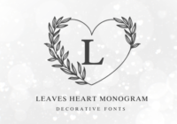 Leaves Heart Monogram Font - Featured Image
