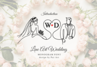 Line Art Wedding Monogram Font - Featured Image