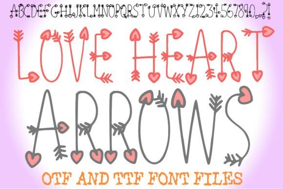 Love Heart Arrows Font - Featured Image