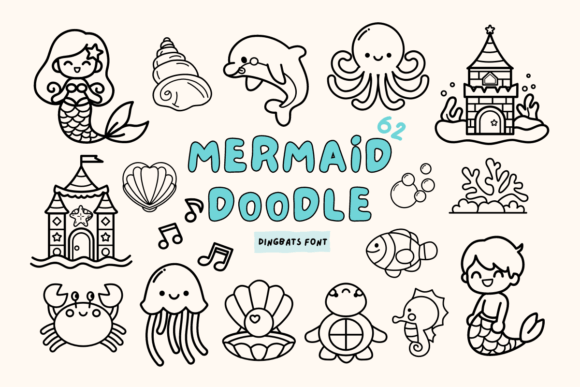Mermaid Doodle Font - Featured Image