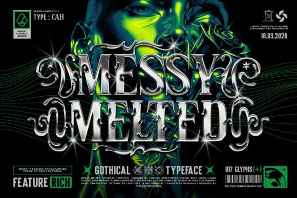 Messy Melted Font - Featured Image